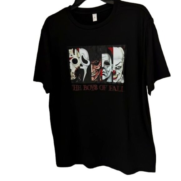 "THE BOYS OF FALL" Horror Graphic Movie Boys Stretch T Shirt Men's Size Large - Picture 1 of 5